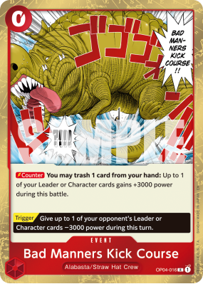Carte One Piece Menu "Bonnes manières", Kick Course OP04-016 R PRB02