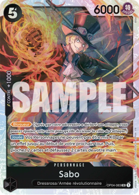 Carte One Piece Sabo OP04-083 SR PRB02