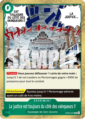 Carte One Piece La justice est toujours du côté des vainqueurs !! OP05-037 R PRB02