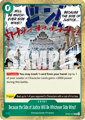 Carte One Piece La justice est toujours du côté des vainqueurs !! OP05-037 R PRB02