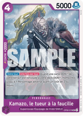 Carte One Piece Kamazo, le tueur à la faucille OP06-076 UC PRB02