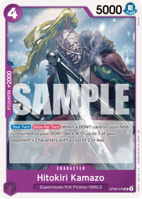 Carte One Piece Kamazo, le tueur à la faucille OP06-076 UC PRB02
