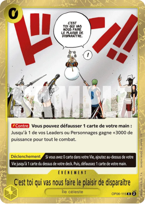 Carte One Piece C'est toi qui vas nous faire le plaisir de disparaître OP06-115 R PRB02