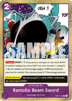 Carte One Piece Ramollo Beam Sword OP07-076 C FOIL PRB02