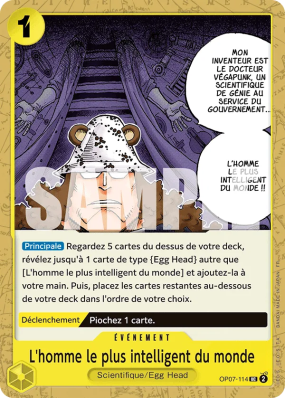Carte One Piece L'homme le plus intelligent du monde OP07-114 UC PRB02