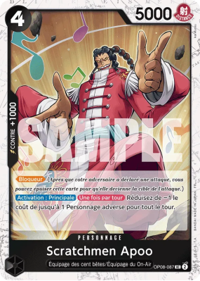 Carte One Piece Scratchmen Apoo OP08-087 UC FOIL PRB02