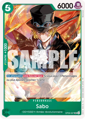 Carte One Piece Sabo OP09-027 UC PRB02