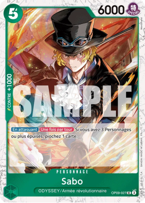 Carte One Piece Sabo OP09-027 UC FOIL PRB02