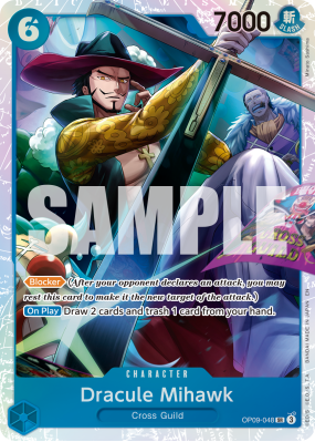 Carte One Piece Dracule Mihawk OP09-048 SR PRB02