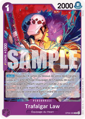 Carte One Piece Trafalgar Law OP09-069 R PRB02