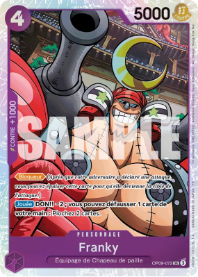 Carte One Piece Franky OP09-072 SR PRB02