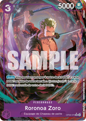 Carte One Piece Roronoa Zoro OP09-076 R ALT ART PRB02