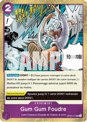 Carte One Piece Gum Gum Foudre OP09-077 UC FOIL PRB02
