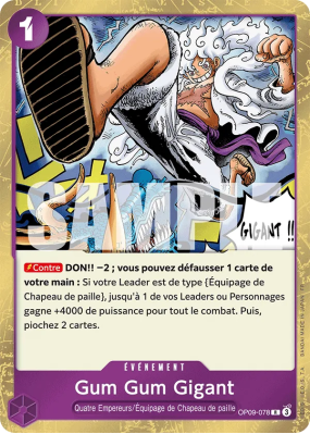 Carte One Piece Gum Gum Gigant OP09-078 R PRB02