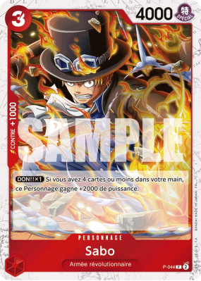 Carte One Piece Sabo P-044 P FOIL PRB02