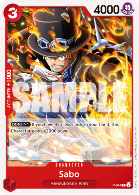 Carte One Piece Sabo P-044 P FOIL PRB02