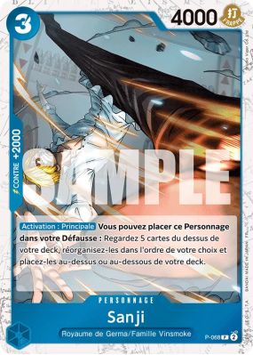 Carte One Piece Sanji P-068 P FOIL PRB02
