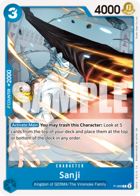 Carte One Piece Sanji P-068 P PRB02