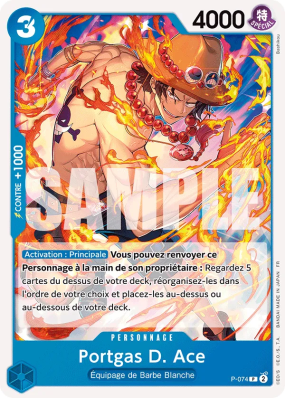 Carte One Piece Portgas D. Ace P-074 P PRB02