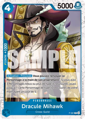 Carte One Piece Dracule Mihawk P-081 P FOIL PRB02