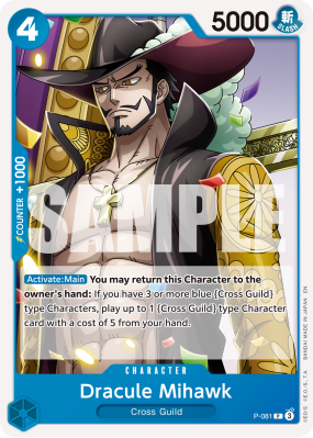 Carte One Piece Dracule Mihawk P-081 P PRB02