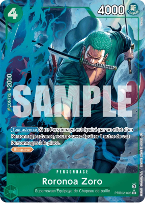 Carte One Piece Roronoa Zoro PRB02-006 R ALT ART
