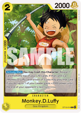 Carte One Piece Monkey D. Luffy ST13-014 C PRB02