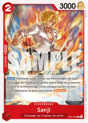 Carte One Piece Sanji ST21-003 C PRB02