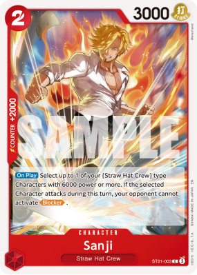Carte One Piece Sanji ST21-003 C PRB02