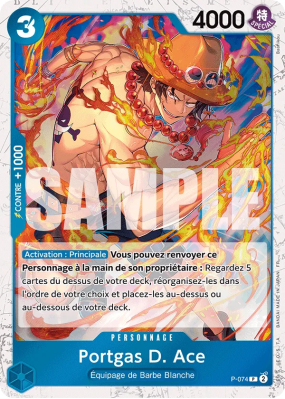 Carte One Piece Portgas D. Ace P-074 P FOIL PRB02
