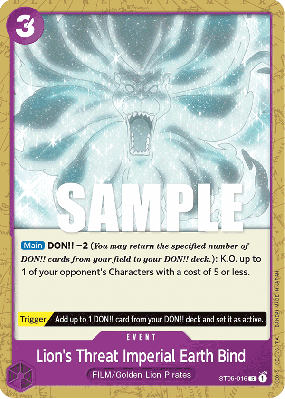 Carte One Piece Lion's Threat Imperial Earth Bind ST05-016 C