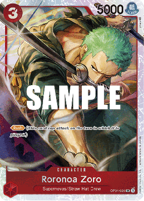 Carte One Piece Roronoa Zoro OP01-025 SR ST10