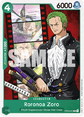 Carte One Piece Roronoa Zoro OP02-043 C ST11