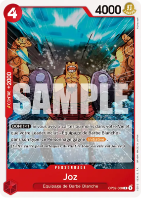 Carte One Piece Joz OP02-008 R ST15