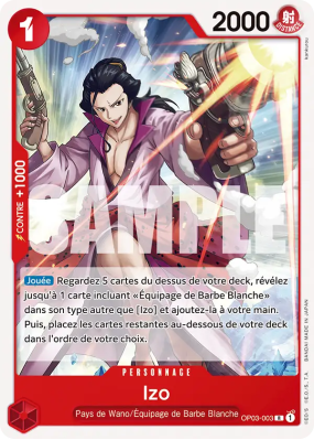 Carte One Piece Izo OP03-003 R ST15