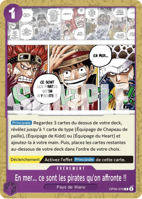 Carte One Piece En mer ce sont les pirates qu'on affronte !! OP05-076 R ST18