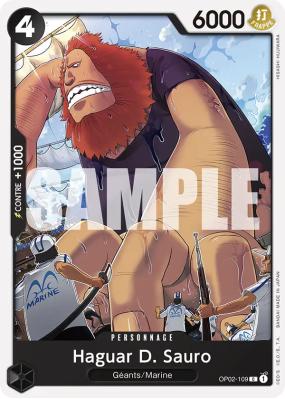 Carte One Piece Haguar D. Sauro OP02-109 C ST19