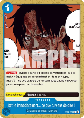Carte One Piece Retire immédiatement ce que tu viens de dire !! ST22-016 C