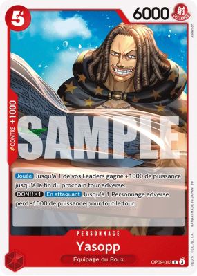 Carte One Piece Yasopp OP09-013 R ST23