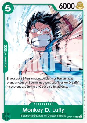 Carte One Piece Monkey D. Luffy OP07-033 UC ST24