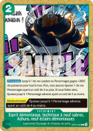 Carte One Piece Esprit démoniaque, technique à neuf sabres, Ashura, neuf éclairs démoniaques OP07-036 R ST24