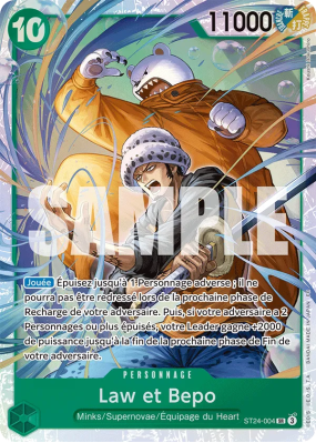 Carte One Piece Law et Bepo ST24-004 SR