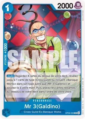 Carte One Piece Mr 3 (Galdino) OP09-056 R ST25
