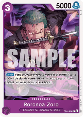 Carte One Piece Roronoa Zoro OP09-076 R ST26