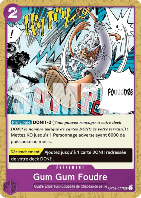 Carte One Piece Gum Gum Foudre OP09-077 UC ST26