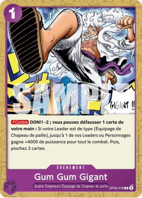 Carte One Piece Gum Gum Gigant OP09-078 R ST26