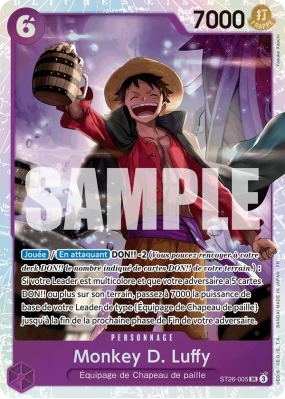 Carte One Piece Monkey D. Luffy ST26-005 SR