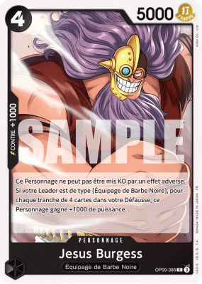 Carte One Piece Jesus Burgess OP09-086 R ST27