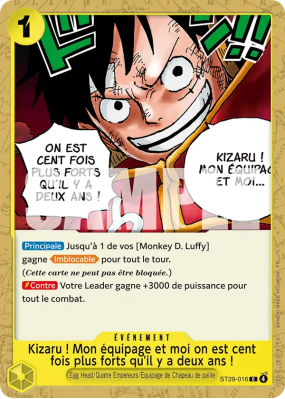 Carte One Piece Kizaru ! Mon équipage et moi on est cent fois plus forts qu'il y a deux ans ! ST29-016 C