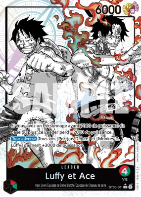Carte One Piece Luffy et Ace ST30-001 L ALT ART